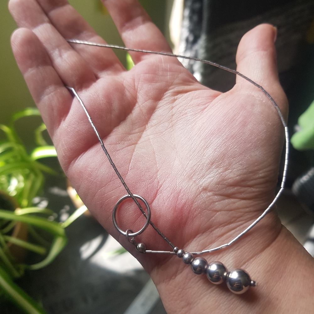 Sterling Liquid Loop Through Necklace - image 2